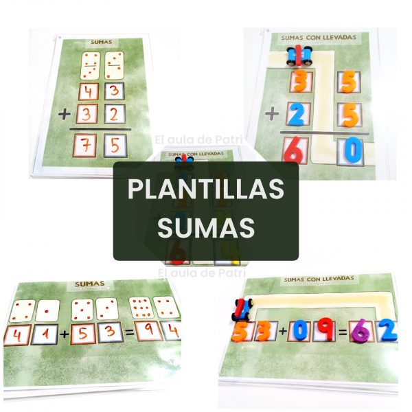 Plantillas Sumas: con y sin llevadas. (R. Descargable)