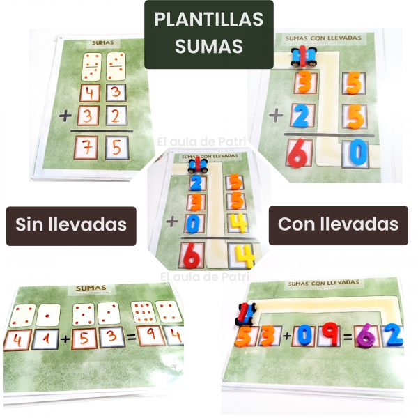 Plantillas Sumas: con y sin llevadas. (R. Descargable) - Imagen 2